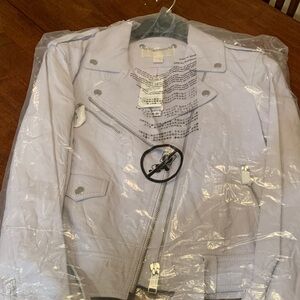 Authentic, brand new with tags Michael Kors lavender rare color Leather Jacket L